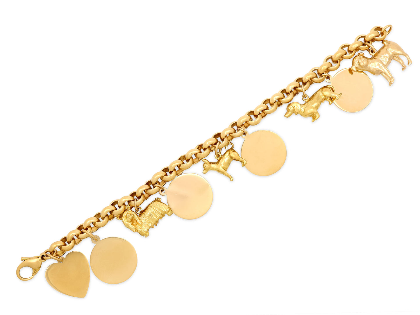 Dog Charm Bracelet in 18K Gold