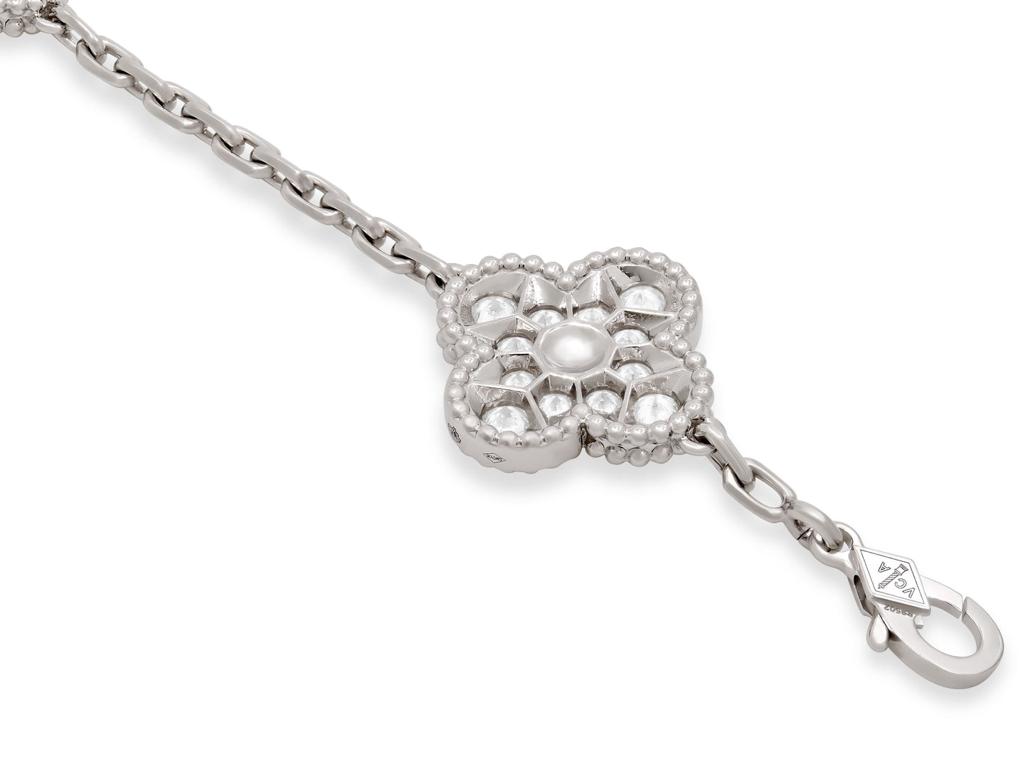 Van Cleef & Arpels 'Vintage Alhambra' Diamond Necklace, 10 Motifs, in 18K White Gold