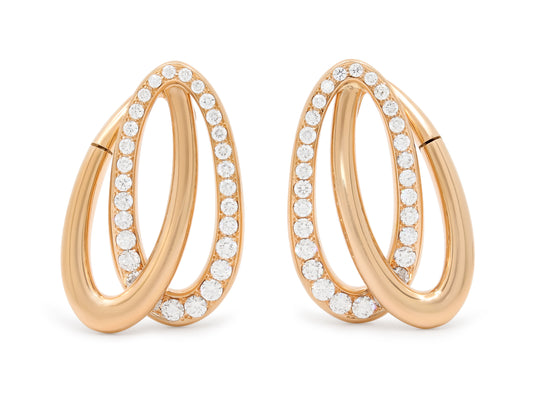 Fawaz Gruosi 'Enlaced' Diamond Earrings in 18K Rose Gold