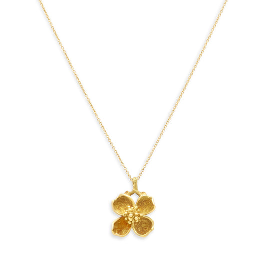 Tiffany & Co. 'Dogwood' Flower Necklace in 18K Gold