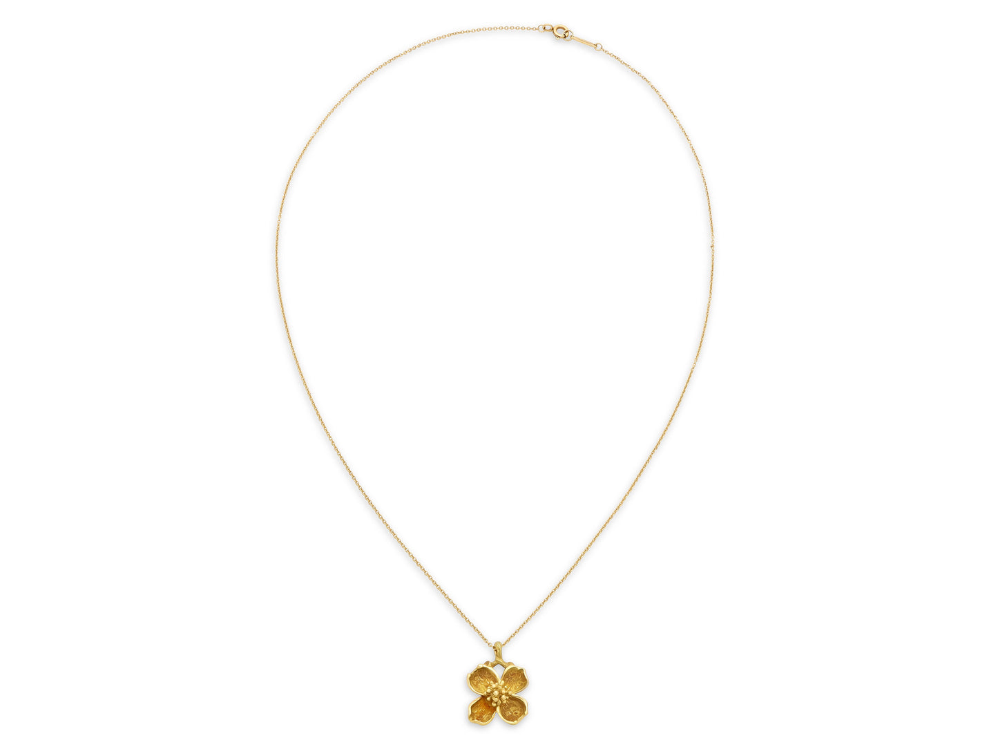 Tiffany & Co. 'Dogwood' Flower Necklace in 18K Gold