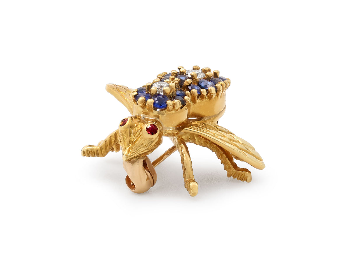 Tiffany & Co. Sapphire and Diamond Bee Brooch in 18K Gold