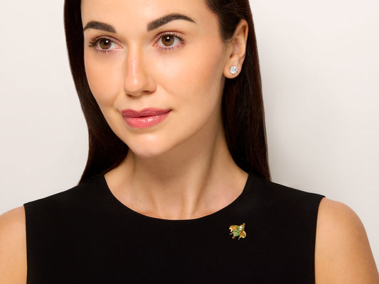 Tiffany & Co. Emerald and Diamond Bee Brooch in 18K Gold