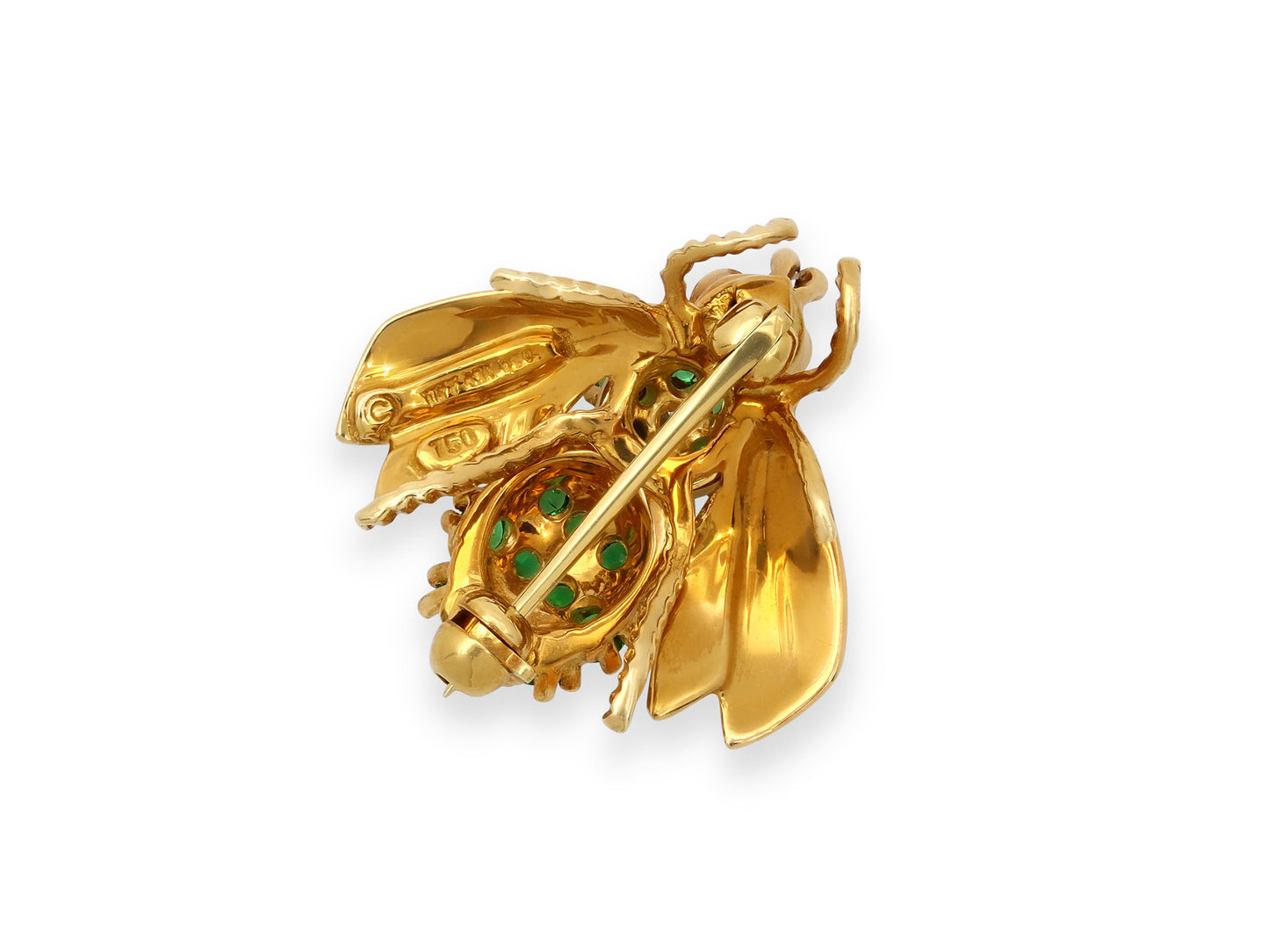 Tiffany & Co. Emerald and Diamond Bee Brooch in 18K Gold