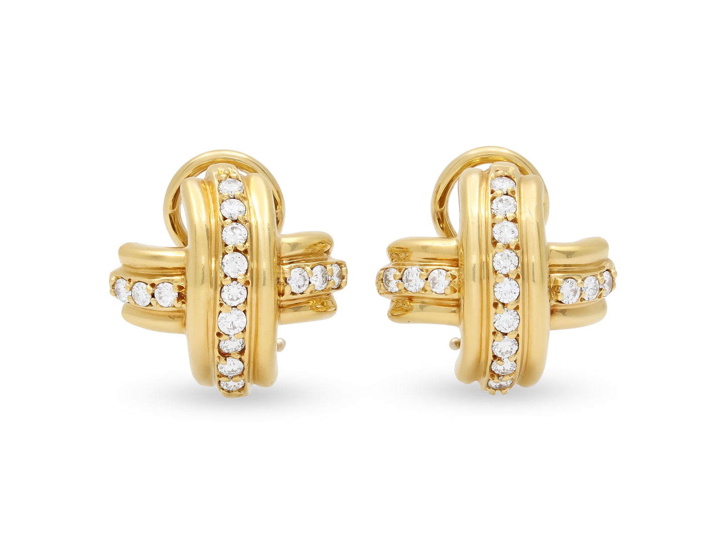 Tiffany & Co. Diamond 'X' Earrings in 18K Gold