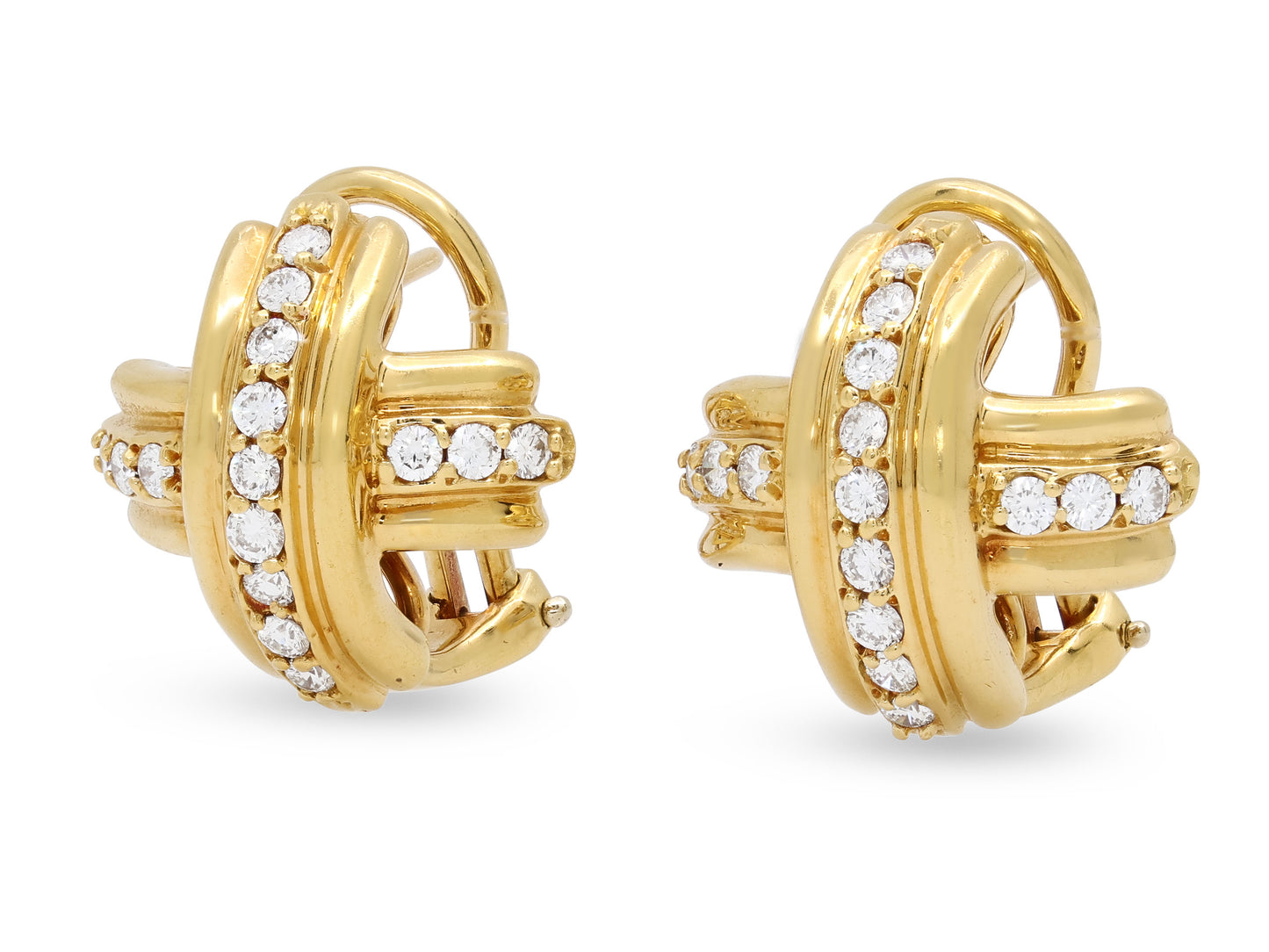 Tiffany & Co. Diamond 'X' Earrings in 18K Gold