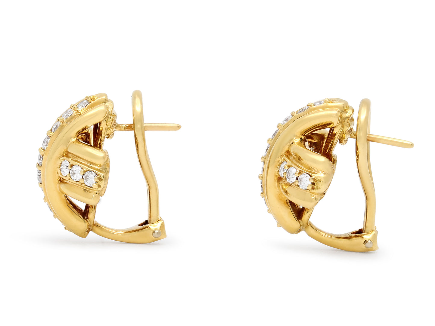 Tiffany & Co. Diamond 'X' Earrings in 18K Gold