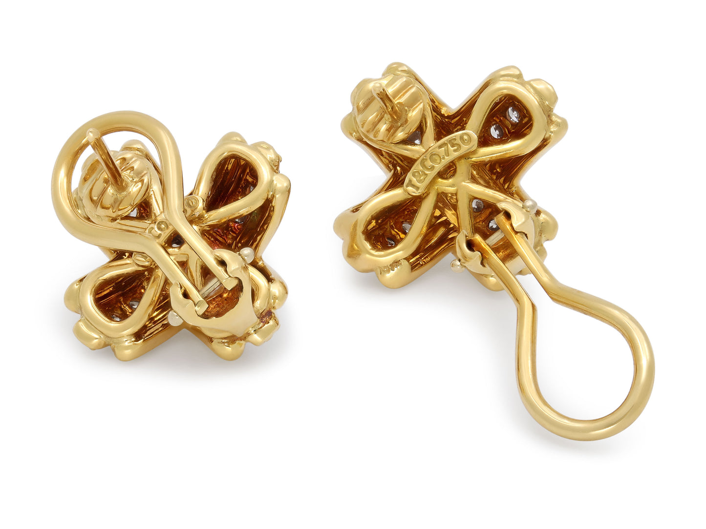 Tiffany & Co. Diamond 'X' Earrings in 18K Gold