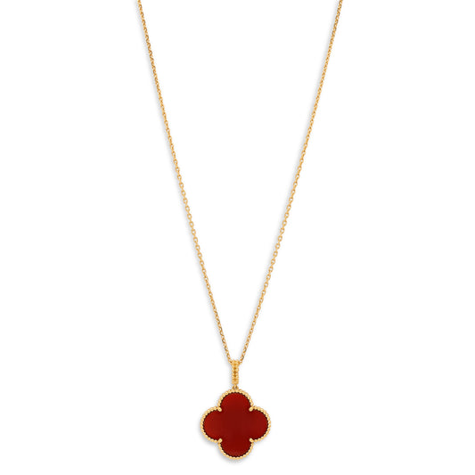 Van Cleef & Arpels 'Magic Alhambra' Carnelian Necklace in 18K Gold