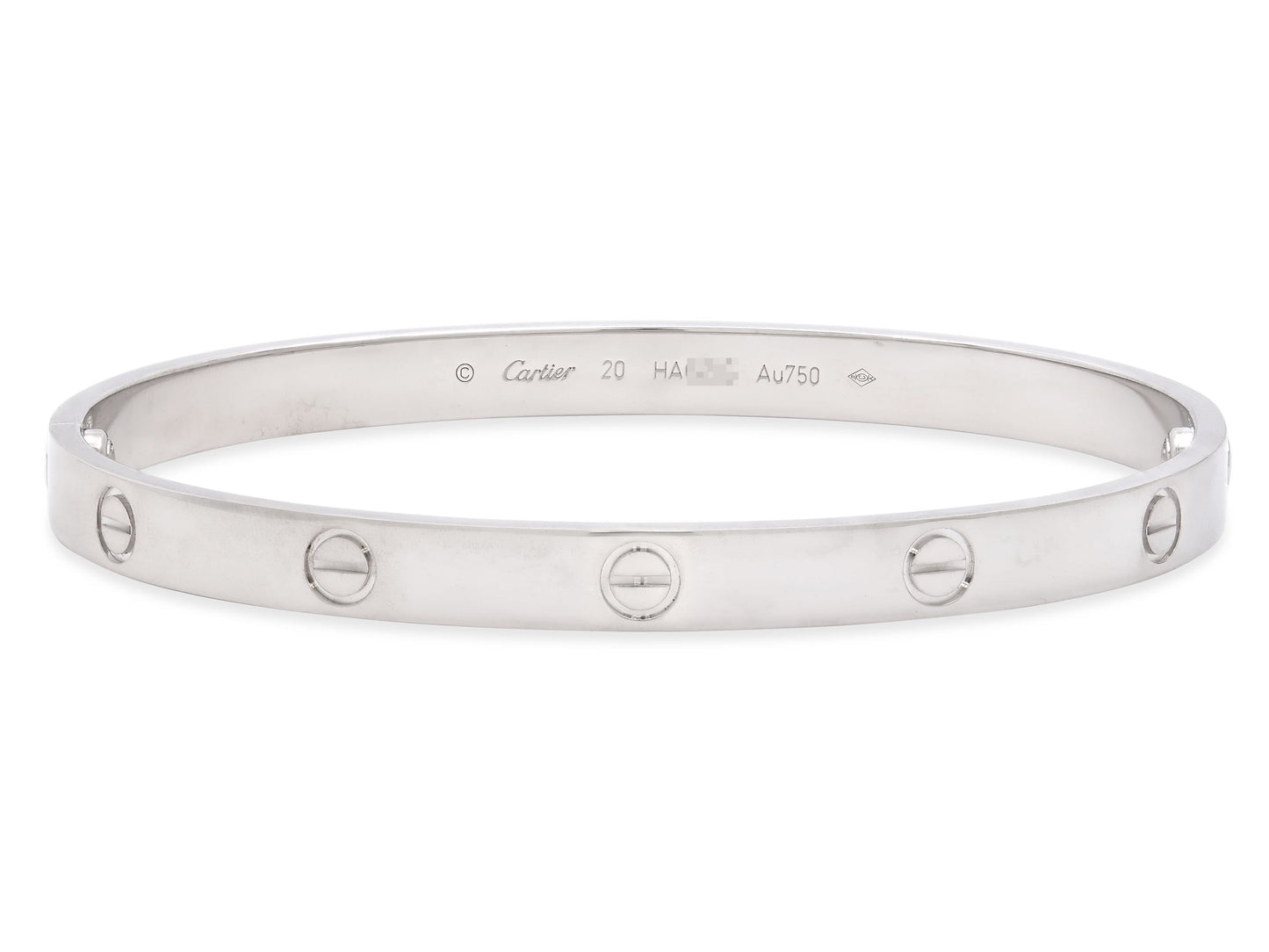 Cartier 'Love' Bracelet in 18K White Gold, Classic Model, Size 20