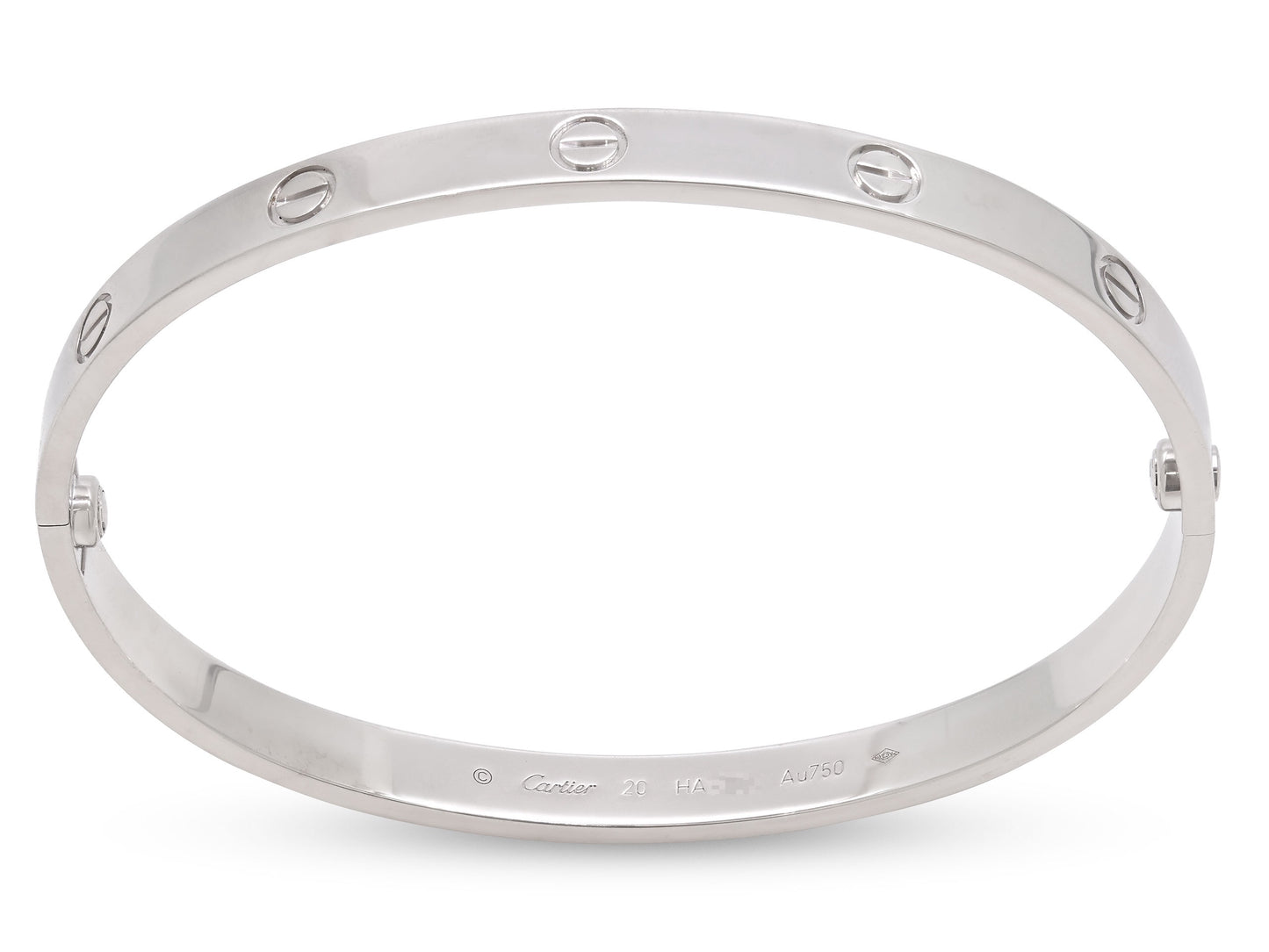 Cartier 'Love' Bracelet in 18K White Gold, Classic Model, Size 20