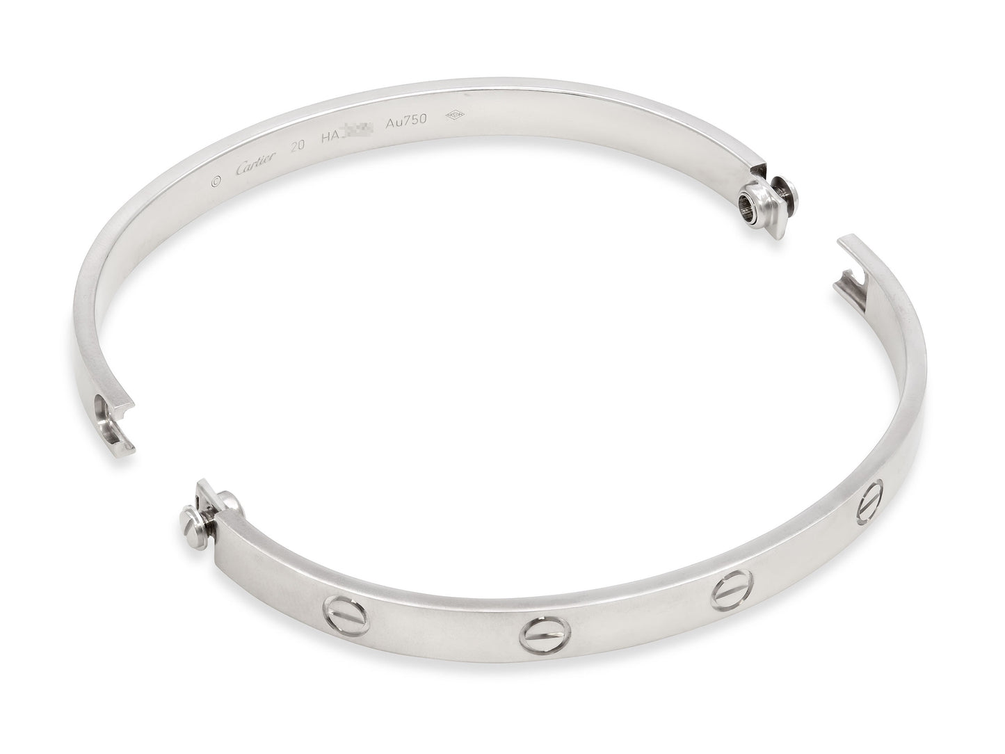 Cartier 'Love' Bracelet in 18K White Gold, Classic Model, Size 20
