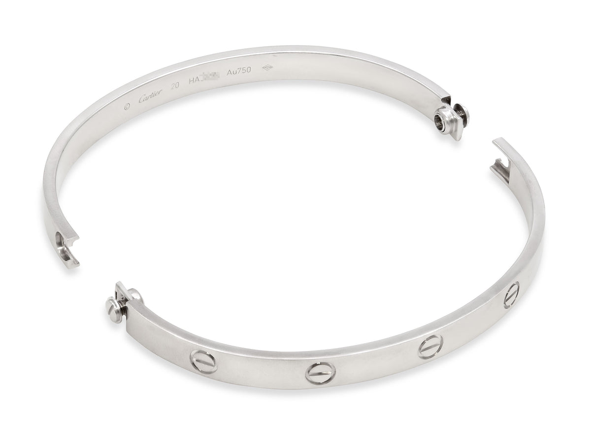 Cartier 'Love' Bracelet in 18K White Gold, Classic Model, Size 20