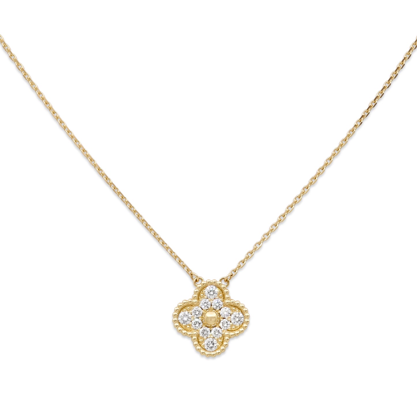 Van Cleef & Arpels 'Vintage Alhambra' Diamond Pendant in 18K Gold