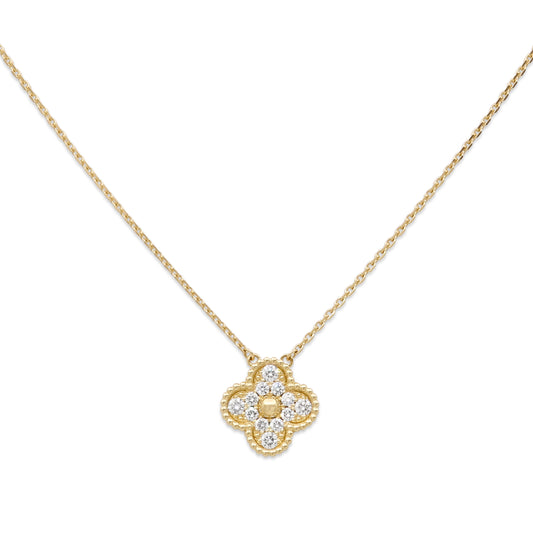 Van Cleef & Arpels 'Vintage Alhambra' Diamond Pendant in 18K Gold