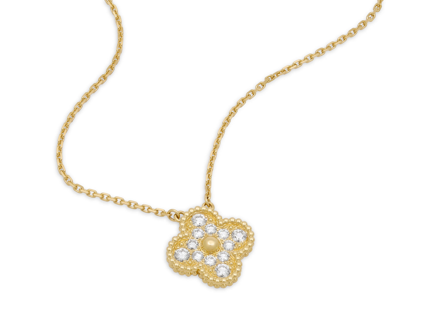 Van Cleef & Arpels 'Vintage Alhambra' Diamond Pendant in 18K Gold