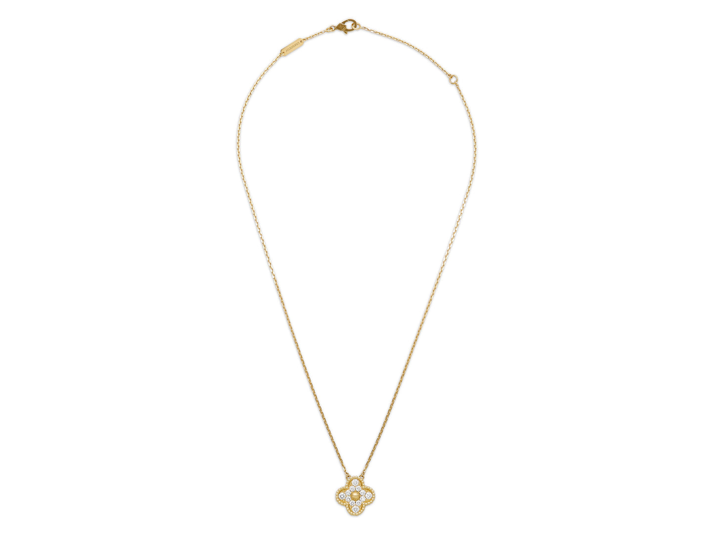 Van Cleef & Arpels 'Vintage Alhambra' Diamond Pendant in 18K Gold