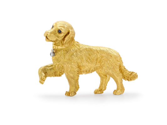 Tiffany & Co. Golden Retriever Brooch in 18K Gold
