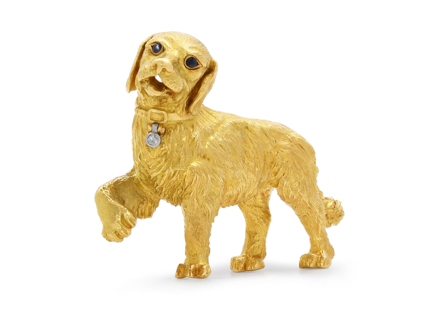 Tiffany & Co. Golden Retriever Brooch in 18K Gold