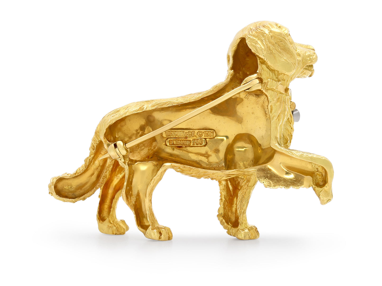 Tiffany & Co. Golden Retriever Brooch in 18K Gold