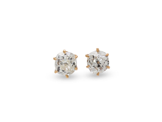 Beladora 'Re-Imagined' Old-Cut Diamond Stud Earrings, 1.06 total carats, in 14K Gold