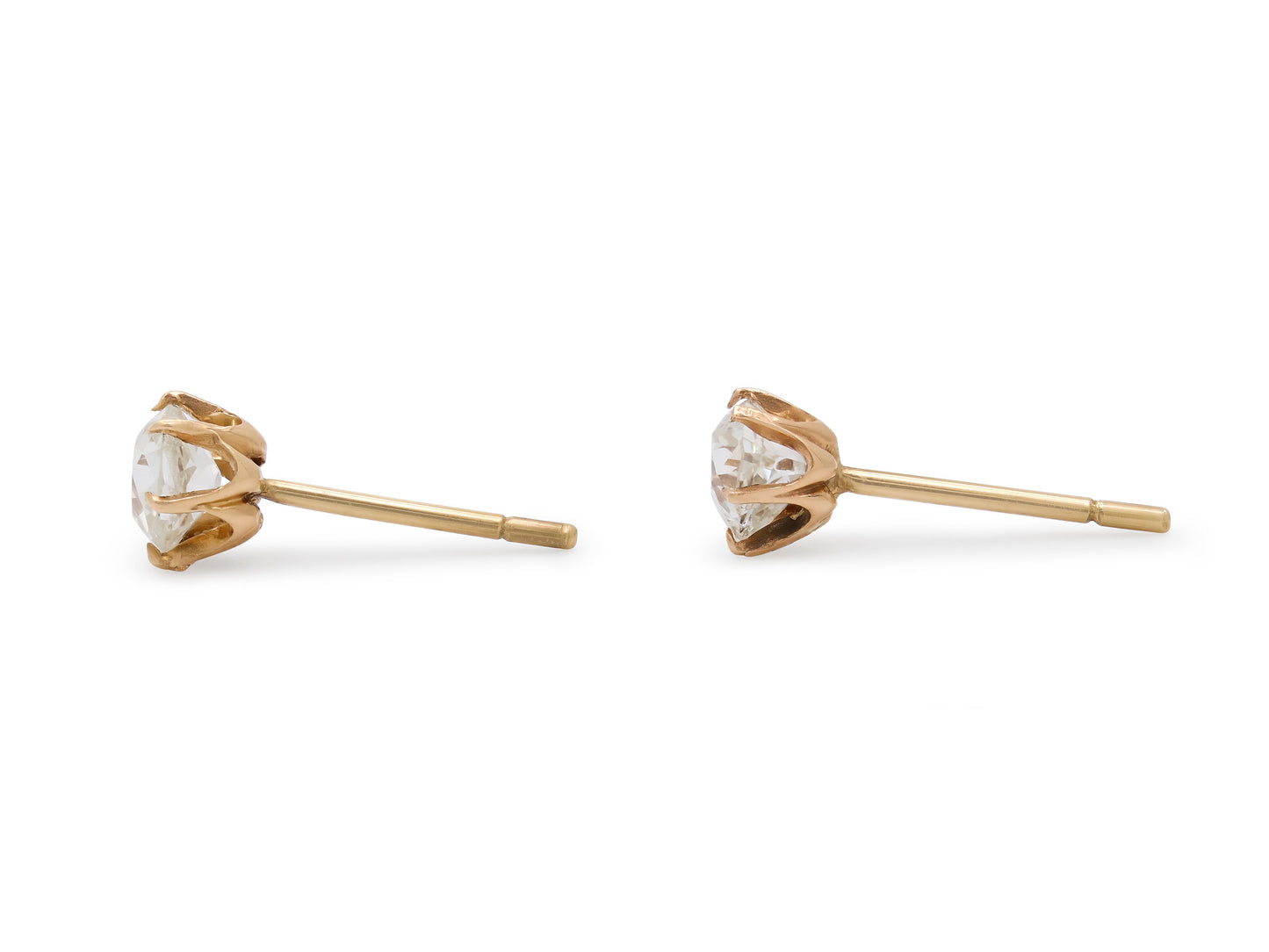Beladora 'Re-Imagined' Old-Cut Diamond Stud Earrings, 1.06 total carats, in 14K Gold