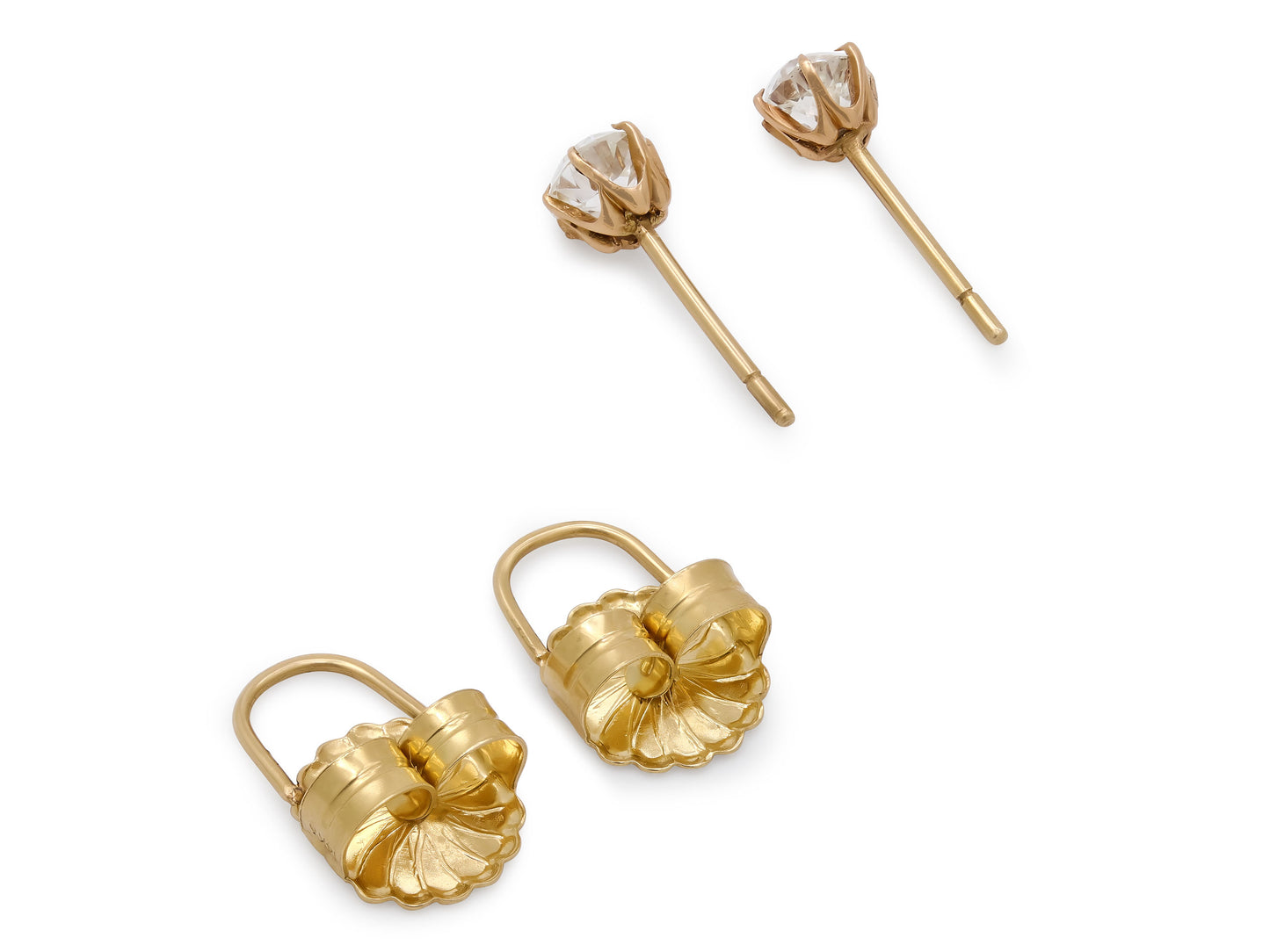 Beladora 'Re-Imagined' Old-Cut Diamond Stud Earrings, 1.06 total carats, in 14K Gold