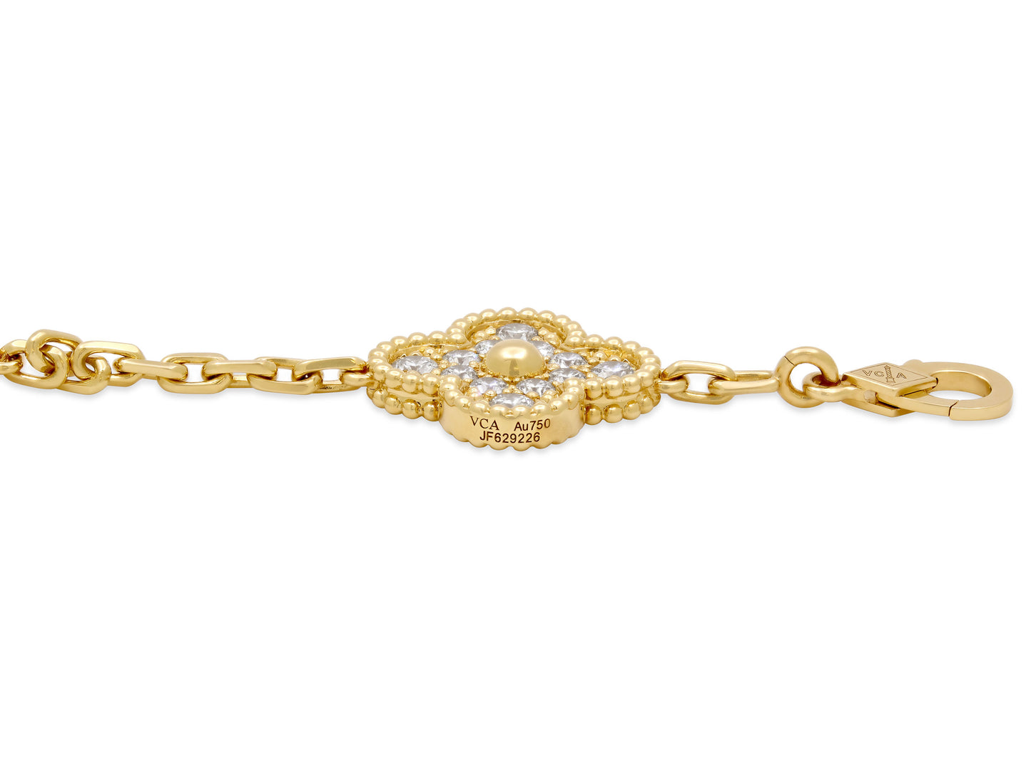 Van Cleef & Arpels 'Vintage Alhambra' Diamond Bracelet, 5 Motifs, in 18K Gold