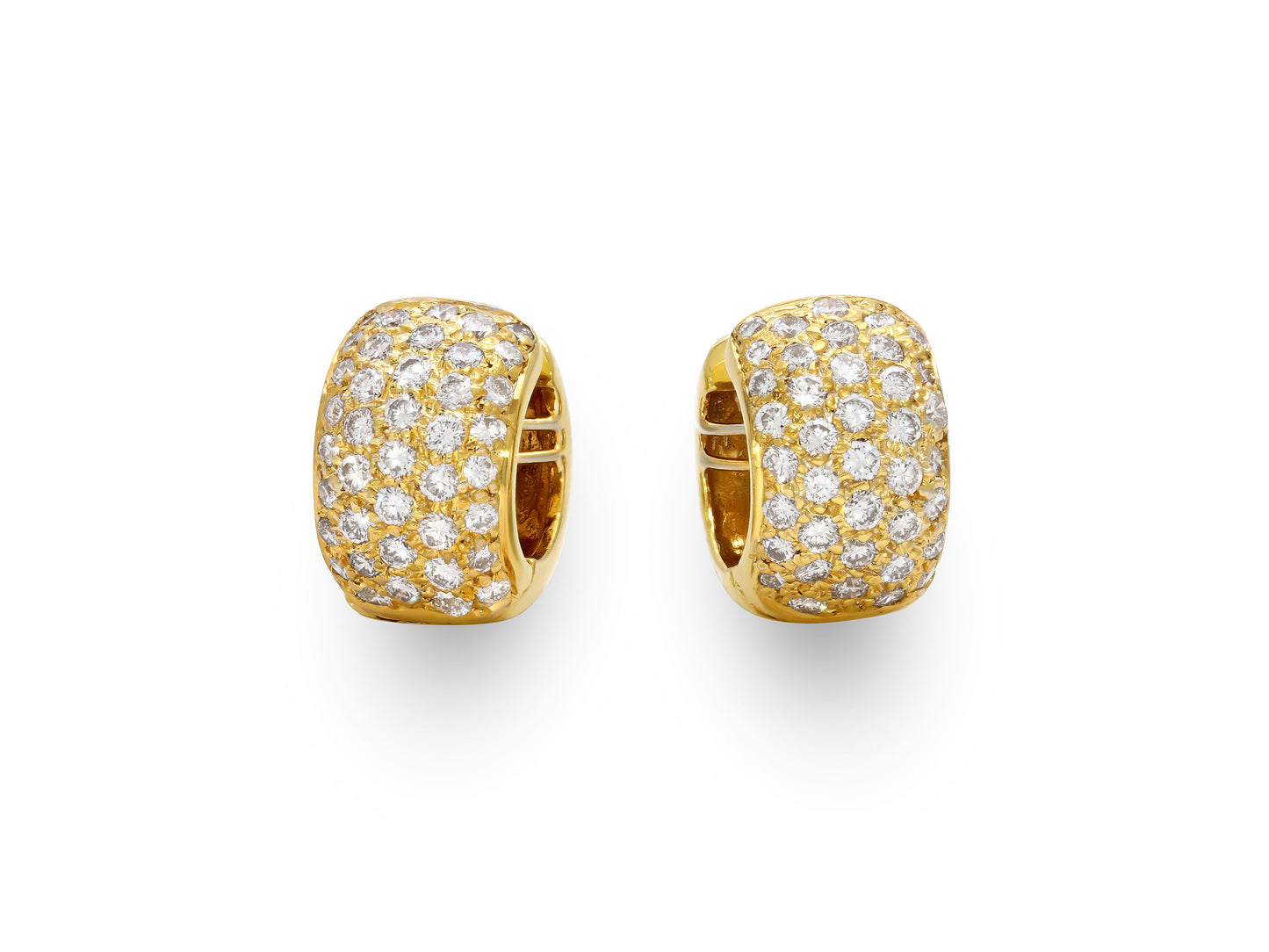 Diamond Huggie Earrings in 18K Gold
