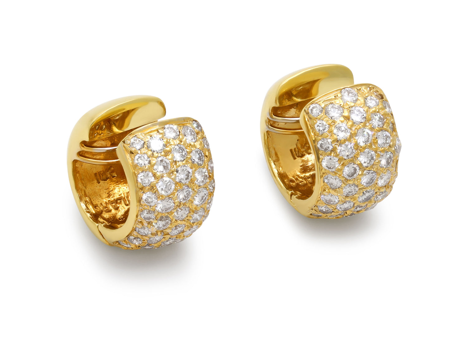 Diamond Huggie Earrings in 18K Gold