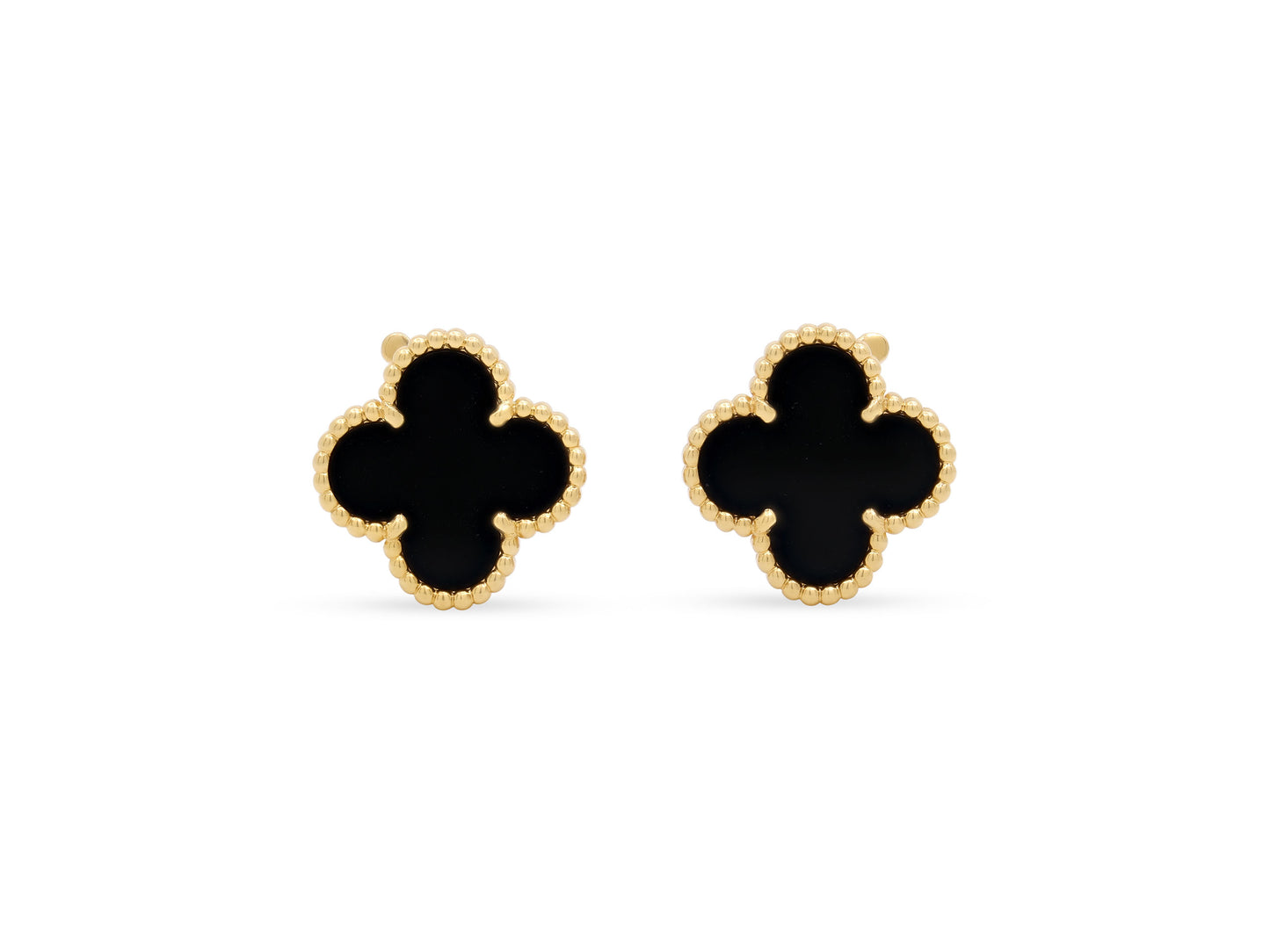 Van Cleef & Arpels 'Vintage Alhambra' Onyx Earrings in 18K Gold
