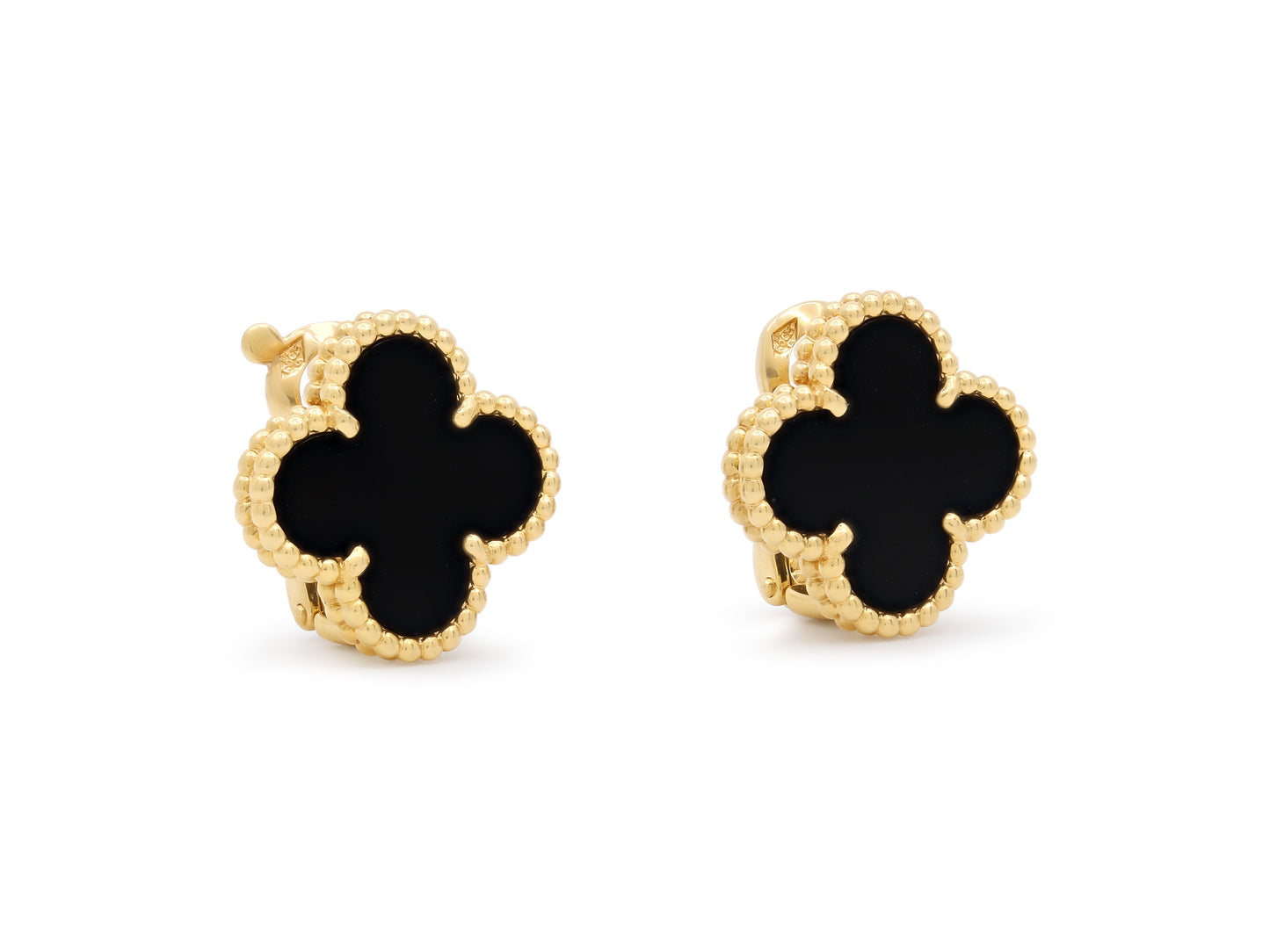 Van Cleef & Arpels 'Vintage Alhambra' Onyx Earrings in 18K Gold