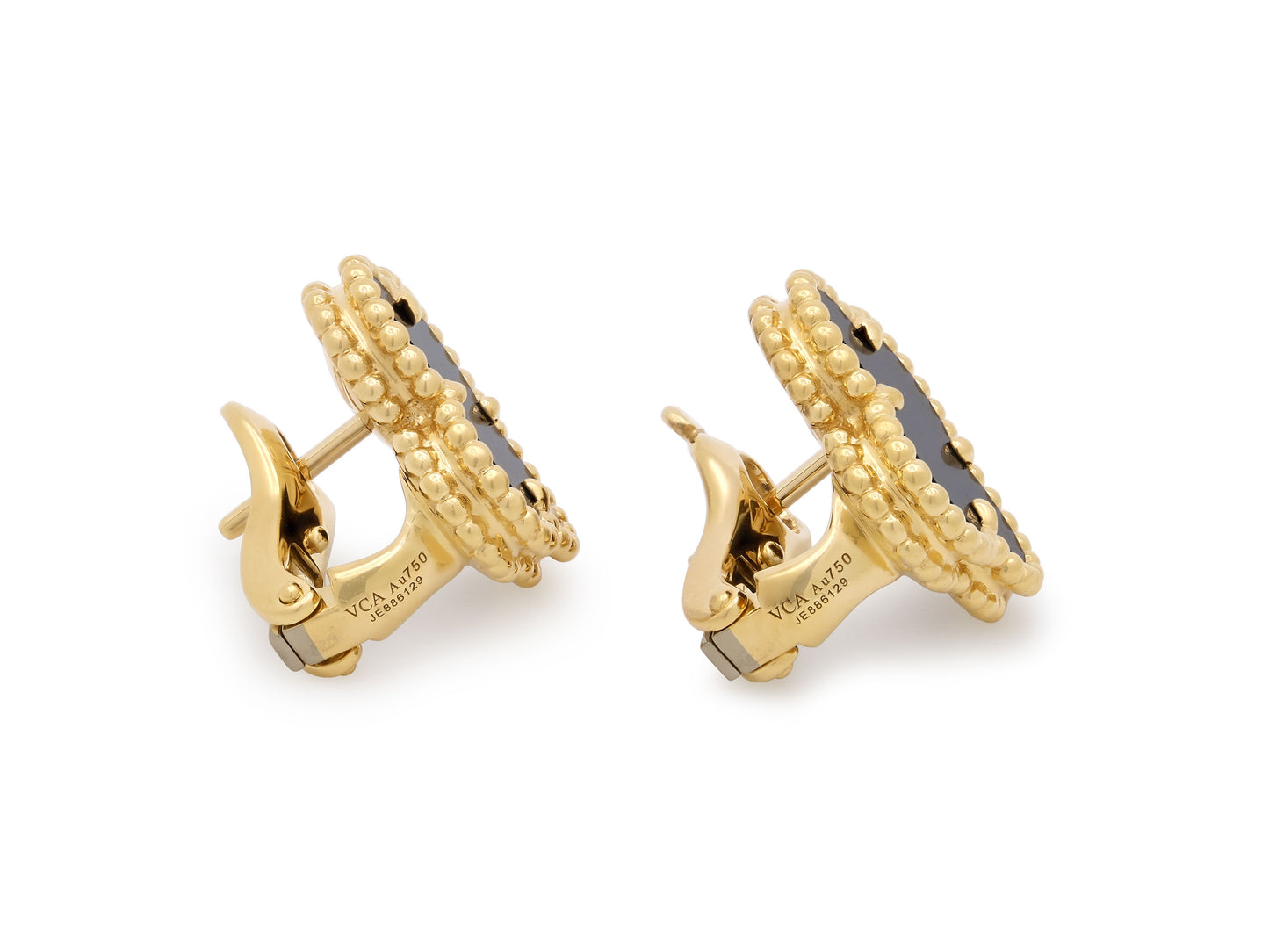 Van Cleef & Arpels 'Vintage Alhambra' Onyx Earrings in 18K Gold