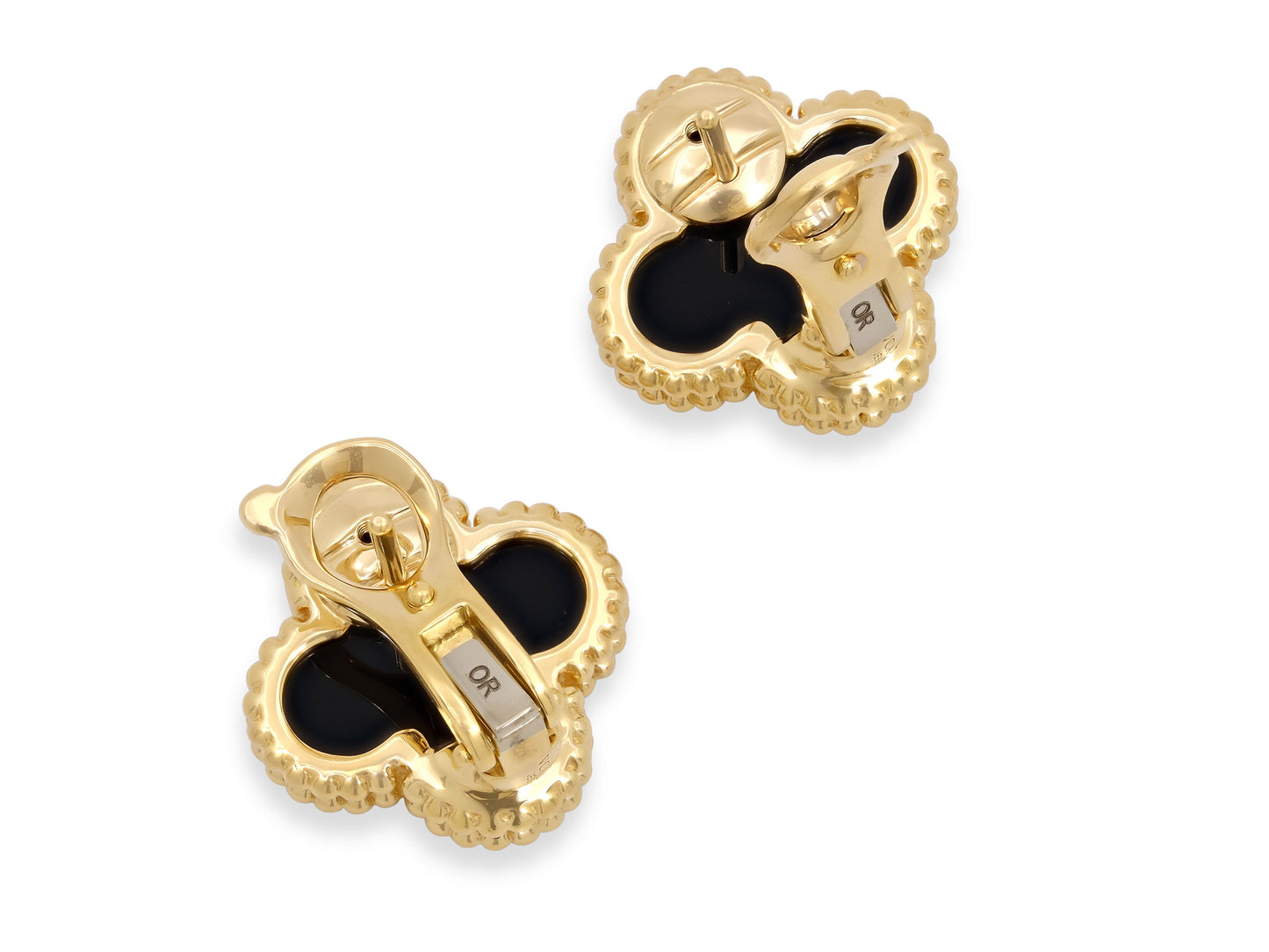 Van Cleef & Arpels 'Vintage Alhambra' Onyx Earrings in 18K Gold