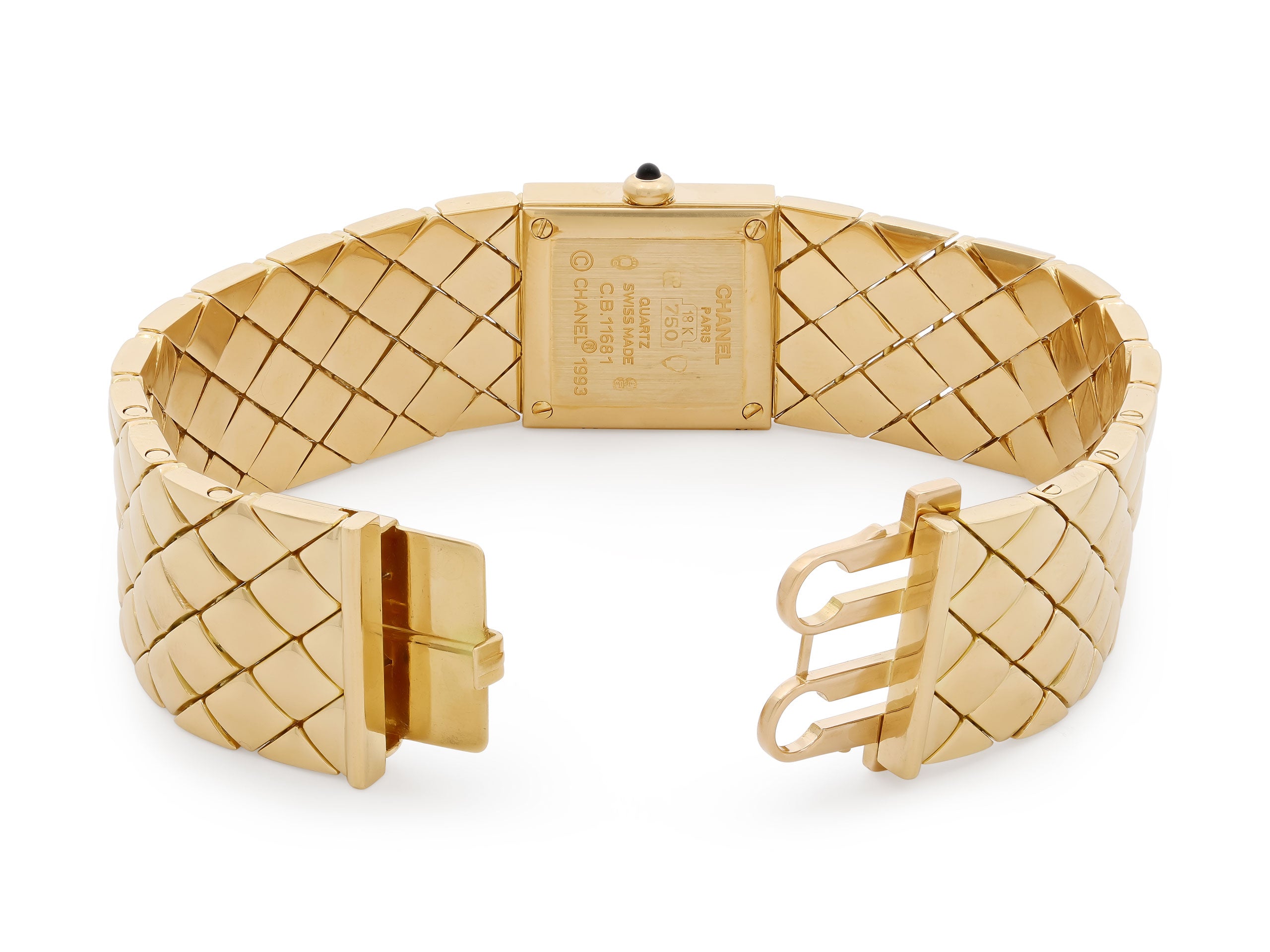 CHANEL 18Kゴールド クォーツ腕時計 1993年製　マトラッセ Chanel 'Matelassé' Watch in 18K Gold #521808 – Beladora