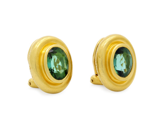 Tiffany & Co. Paloma Picasso Green Tourmaline Earrings in 18K Gold