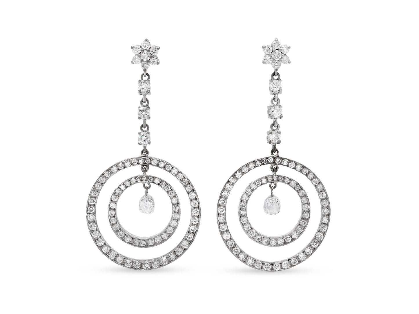 Beladora 'Reimagined' Diamond Earrings in 18K White Gold