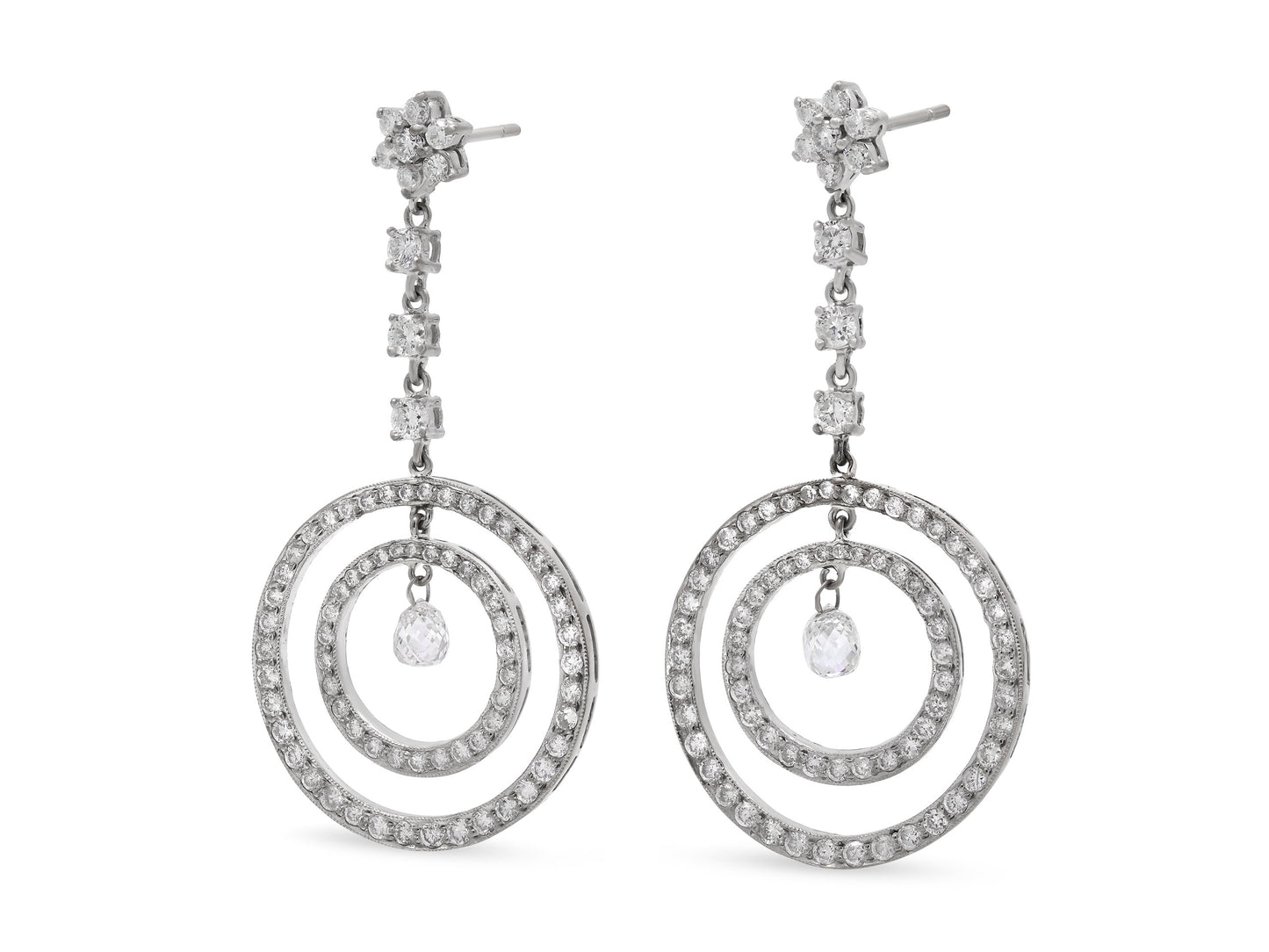 Beladora 'Reimagined' Diamond Earrings in 18K White Gold