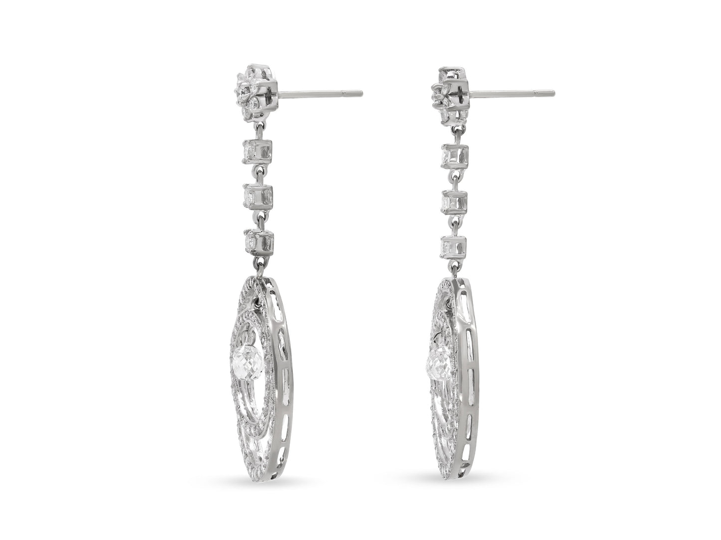 Beladora 'Reimagined' Diamond Earrings in 18K White Gold