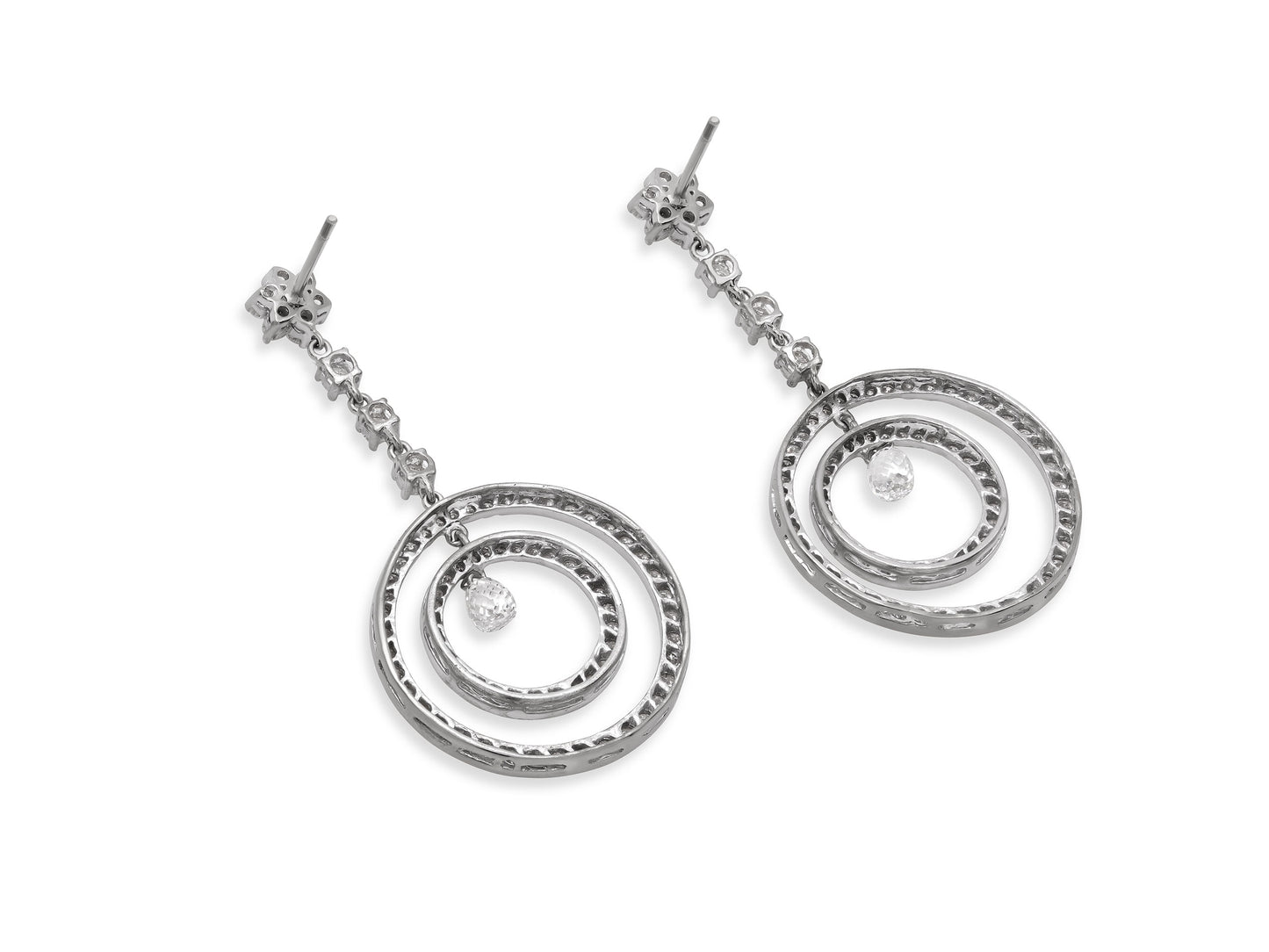 Beladora 'Reimagined' Diamond Earrings in 18K White Gold