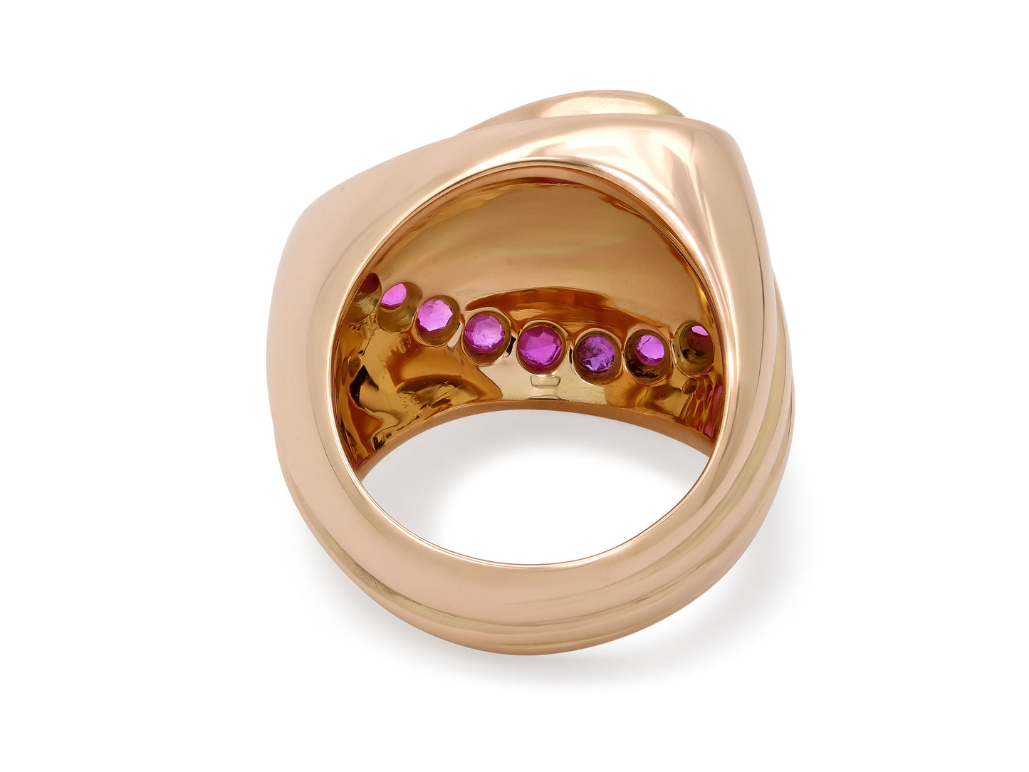Retro Ruby Heart Ring in 18K Gold