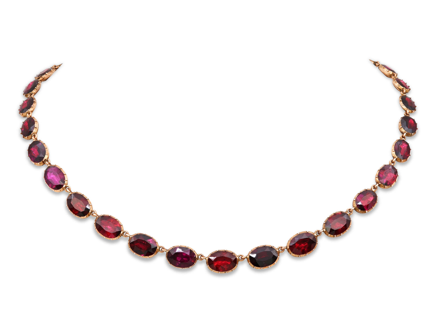 Antique Georgian Garnet Necklace in 9K Gold