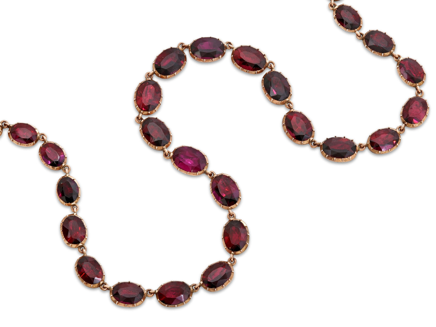 Antique Georgian Garnet Necklace in 9K Gold
