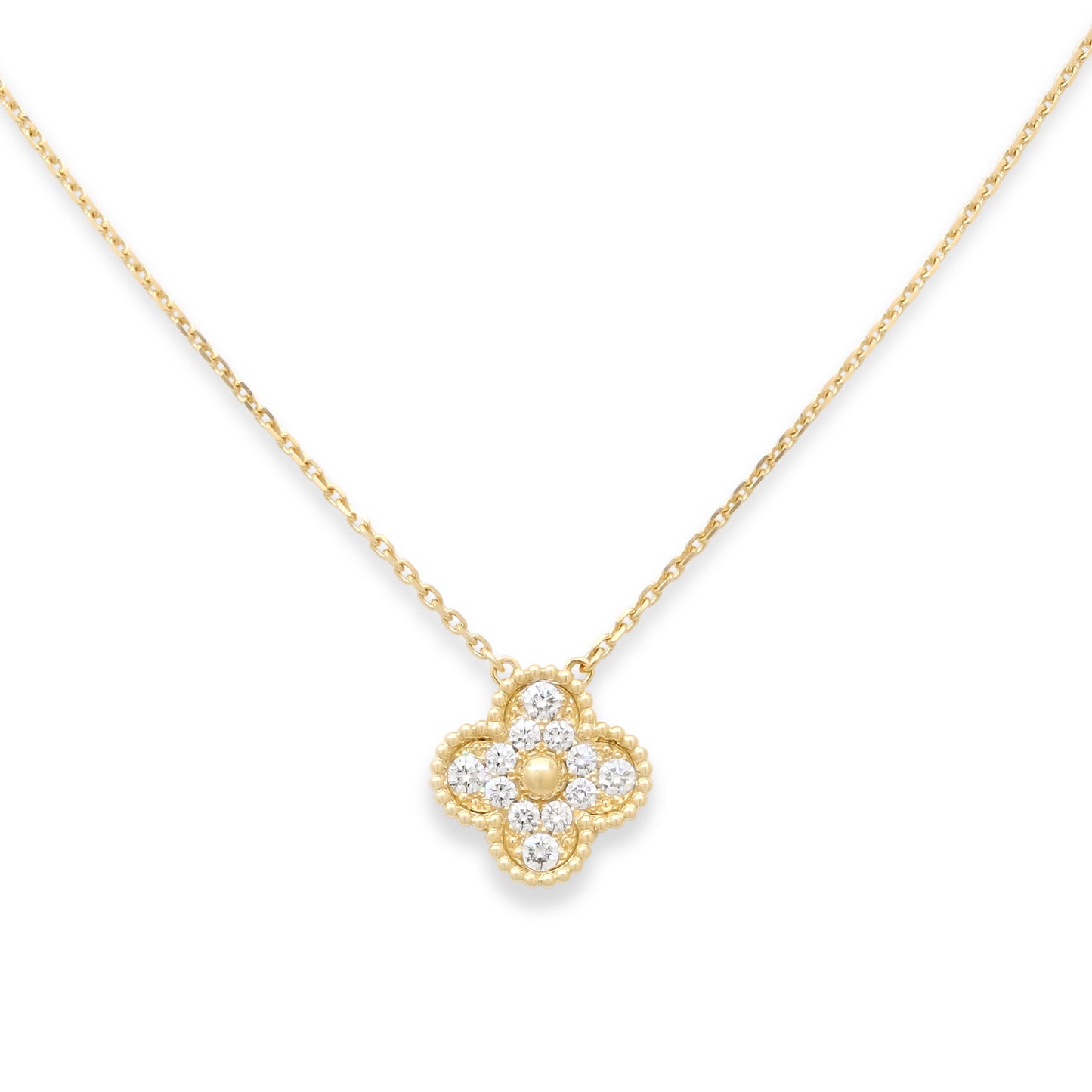 Van Cleef & Arpels 'Vintage Alhambra' Diamond Pendant in 18K Gold