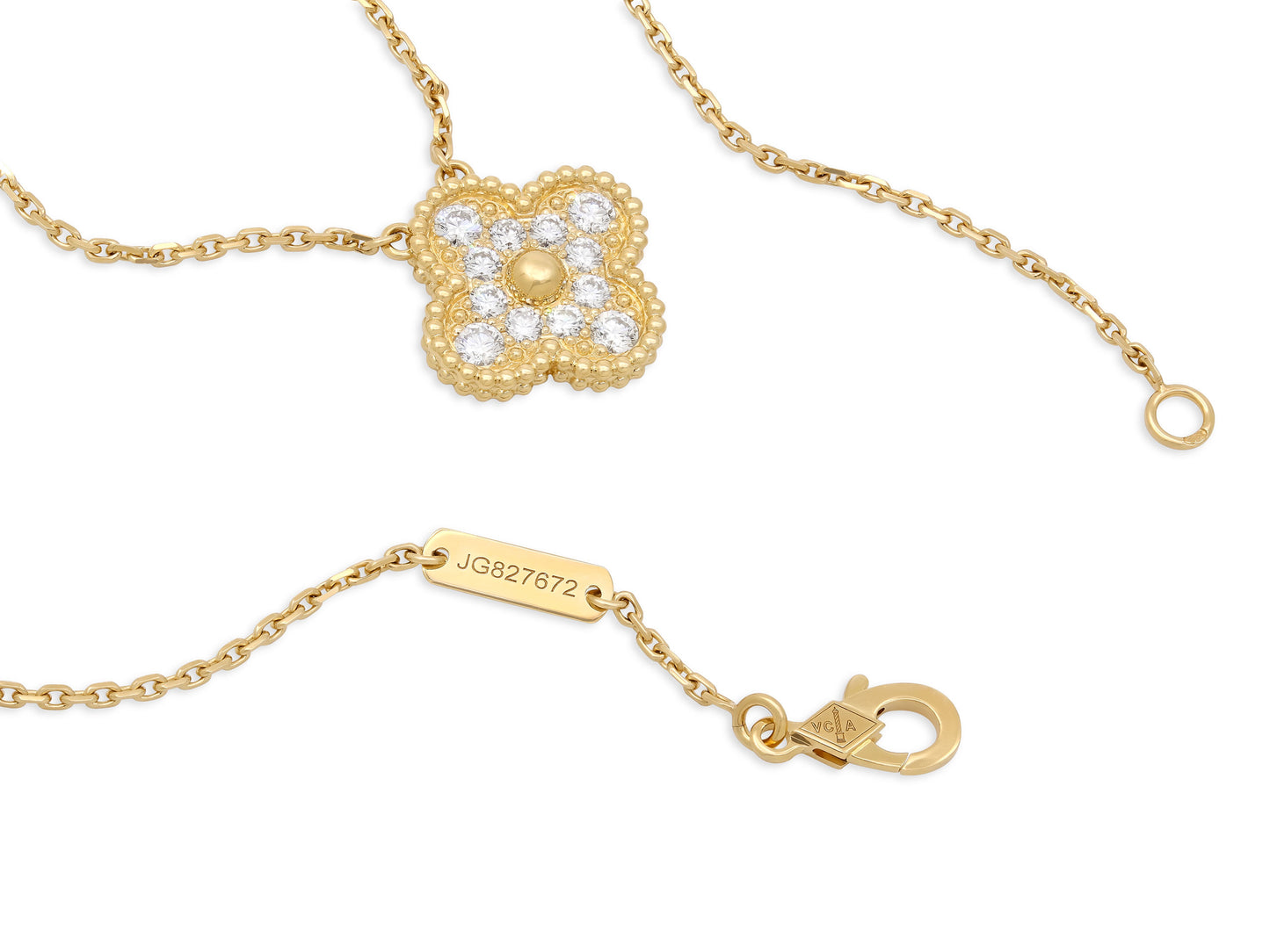 Van Cleef & Arpels 'Vintage Alhambra' Diamond Pendant in 18K Gold