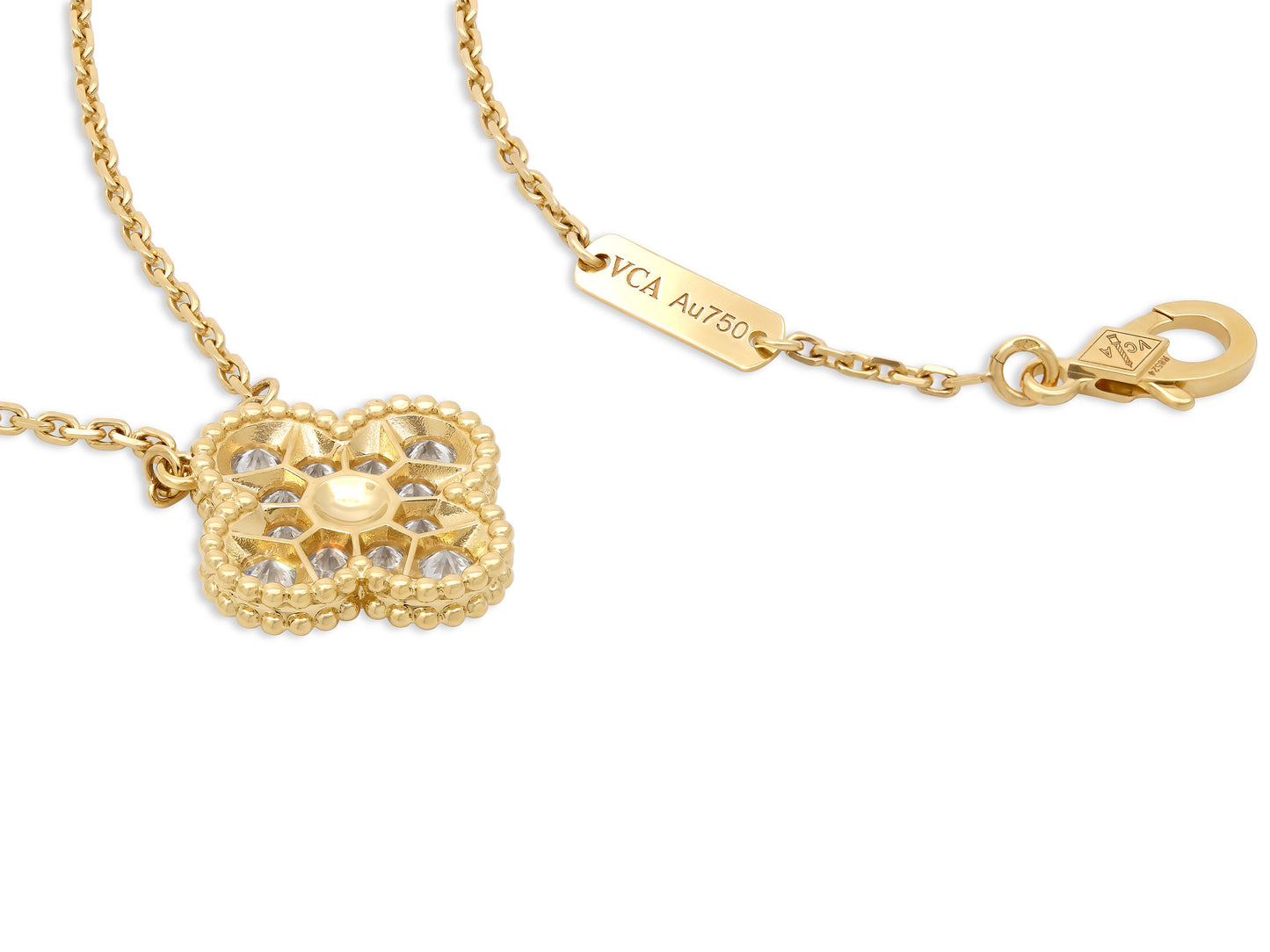 Van Cleef & Arpels 'Vintage Alhambra' Diamond Pendant in 18K Gold