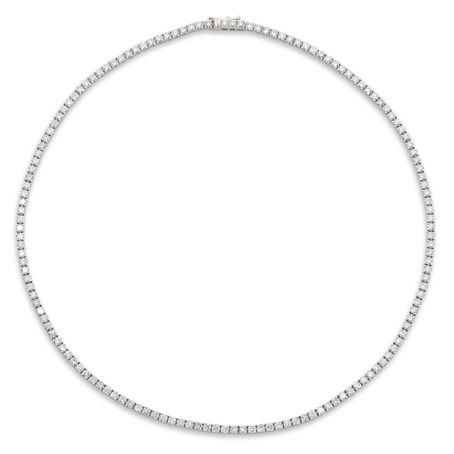 Diamond Rivière Necklace, 9.75 carats, in 18K White Gold