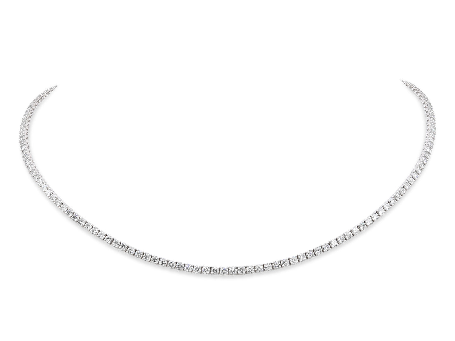 Diamond Rivière Necklace, 9.75 carats, in 18K White Gold