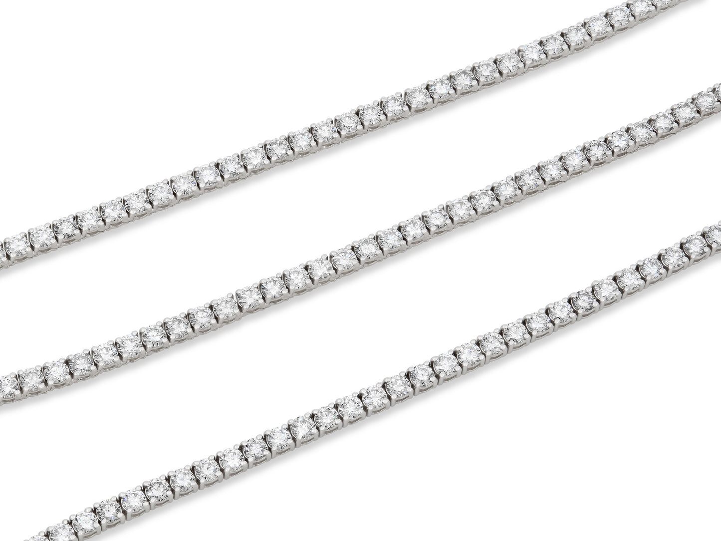 Diamond Rivière Necklace, 9.75 carats, in 18K White Gold