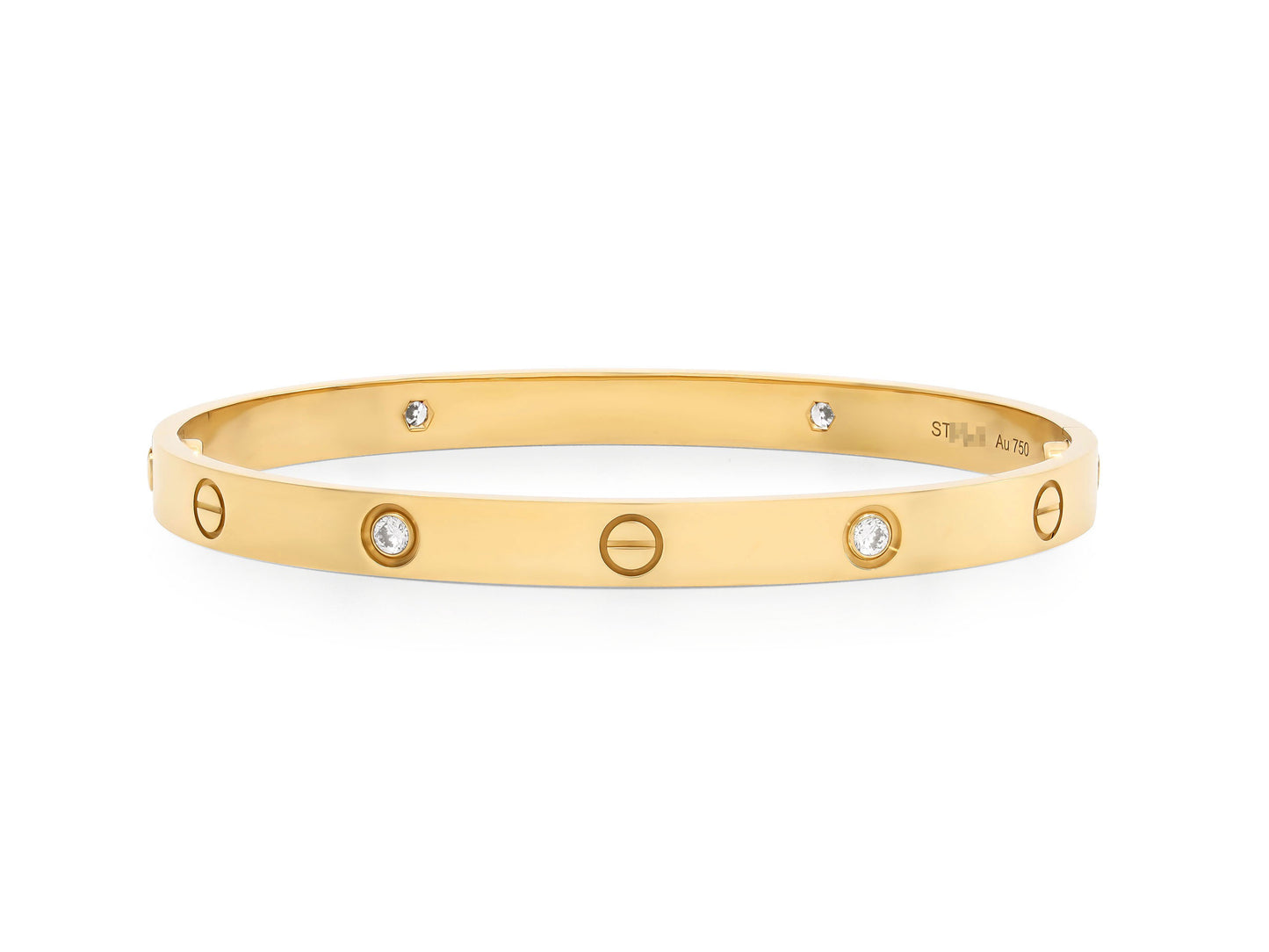 Cartier 'Love' Bracelet in 18K Gold, 4 diamonds, Classic Model, Size 20